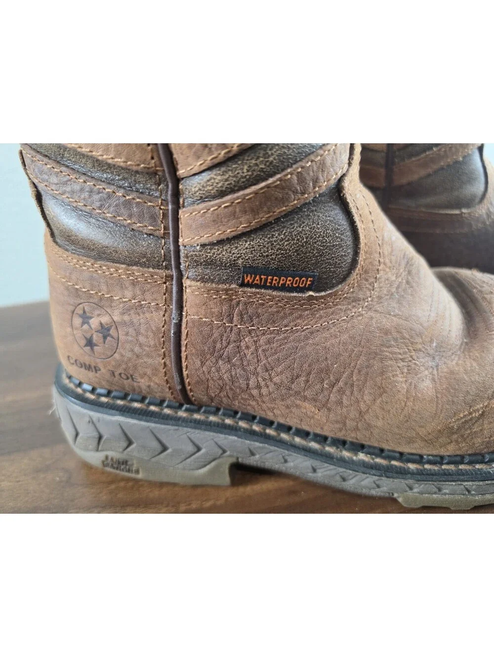 Tennessee Work Boot Co. Leather Cowboy/Work Boot, Steel Toe, Waterproof Mens 8W